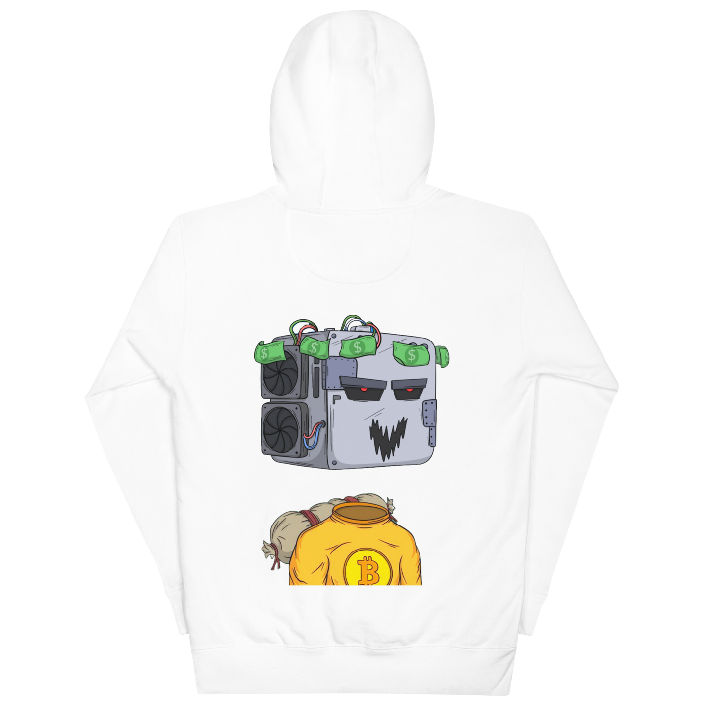 Ace Miners "My Money Don't Jiggle, It Folds" BTC Bitcoin 3D Puff Graphic Hoodie