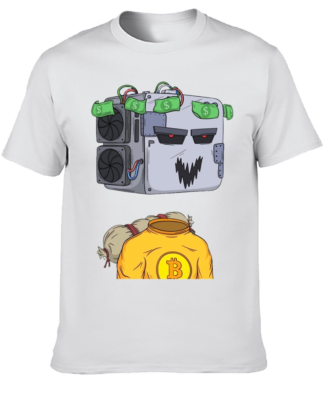 Ace Miners "My Money Don't Jiggle, It Folds" Bitcoin 3D Puff Graphic T-Shirt